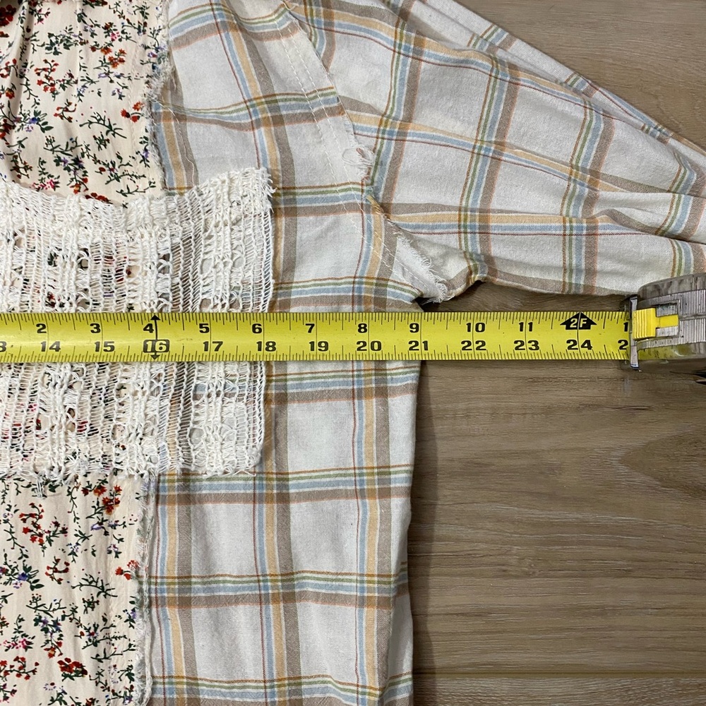 POL Boho Patchwork Button-Up Shirt – Size Medium - image 13